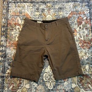 Volcom Men's Dark Brown Flat Front Shorts